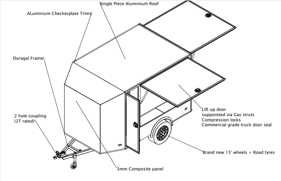Go Kart trailer - front view